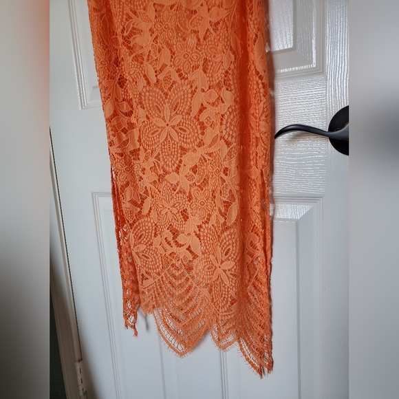 NWOT For Love & Lemons Orange Lace Midi Dress - Picture 5 of 9